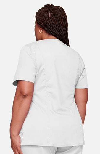 Women's Scrub Set: Shaped 3-Pocket Mock Wrap Top & Drawstring Flare Pant Women's Scrub Set: Shaped 3-Pocket Mock Wrap Top & Drawstring Flare Pant