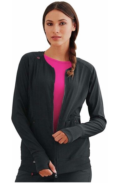Women's Clarity Zip Front Solid Scrub Jacket, , large