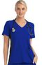 Women's Knitted Mock Wrap Solid Scrub Top, , large
