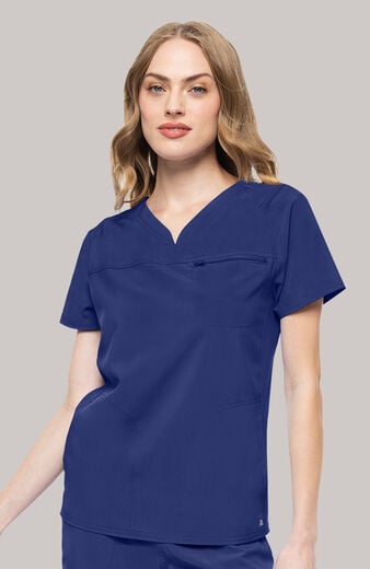 Women's Notch V-Neck 3-Pocket Scrub Top Women's Notch V-Neck 3-Pocket Scrub Top