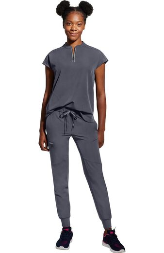 Women's Scrub Set: Sandy Zip Mandarin Collar Top & Naya Jogger Pant Women's Scrub Set: Sandy Zip Mandarin Collar Top & Naya Jogger Pant