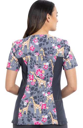 Clearance Women's Spotted In The Wild Print Scrub Top