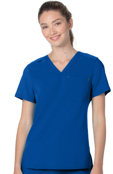 Clearance Women's Tailored V-Neck Solid Scrub Top, , large