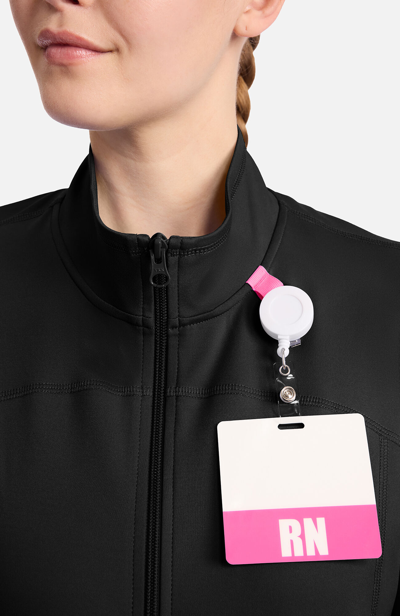 Women's Warm Knit Zip Front Scrub Jacket, , large