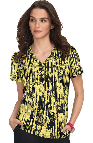 Clearance Women's Layla Elegant Abstract Print Scrub Top, , large