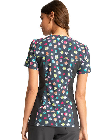 Women's Playful Dots Print Scrub Top, , large