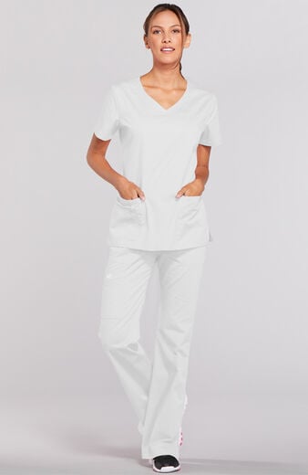 Women's Scrub Set: 3-Pocket V-Neck Top & Elastic Waist Pant Women's Scrub Set: 3-Pocket V-Neck Top & Elastic Waist Pant