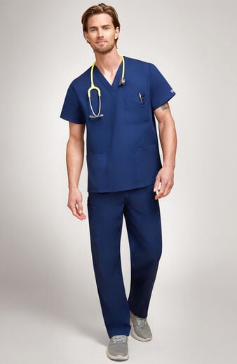 Unisex Scrub Set: V-Neck 3-Pocket Top & Drawstring 2-Pocket Cargo Pant Unisex Scrub Set: V-Neck 3-Pocket Top & Drawstring 2-Pocket Cargo Pant