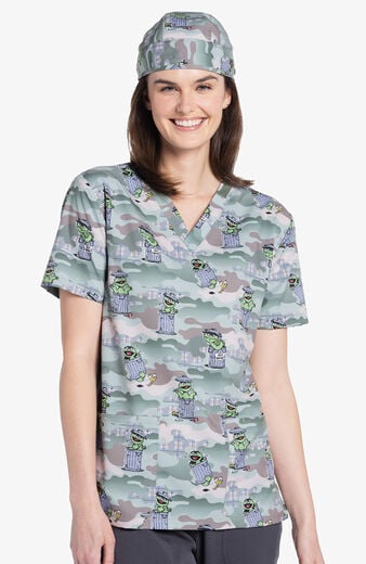 Unisex Grouchy Pants Print Scrub Top Unisex Grouchy Pants Print Scrub Top