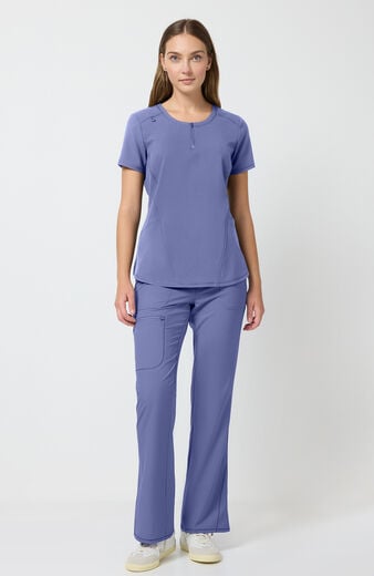 Women's Zip Front Scoop Neck Scrub Top Women's Zip Front Scoop Neck Scrub Top