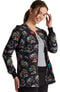 Women's Snap Front Radiate Positivity Print Scrub Jacket, , large
