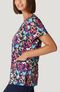 Women's V-Neck All You Need Is Luv Print Scrub Top, , large