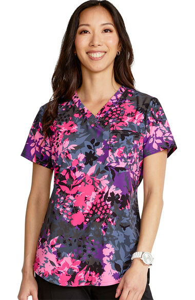 Clearance Women's V-Neck Tuckable Print Top, , large