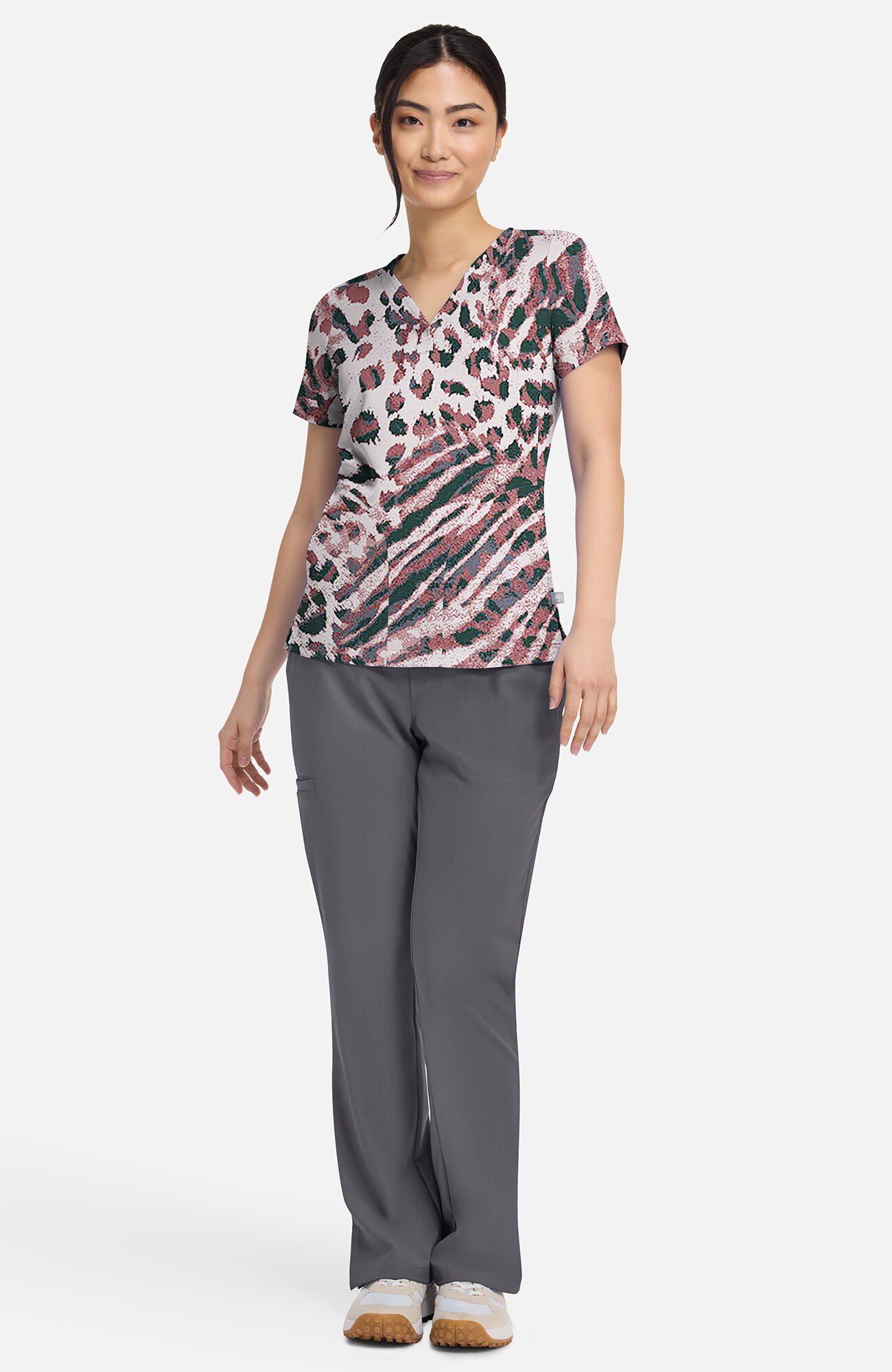 Women's Briana Cool Cattitude Print Scrub Top