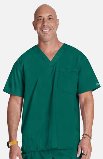 Men's V-Neck Solid Scrub Top, Men's V-Neck Solid Scrub Top