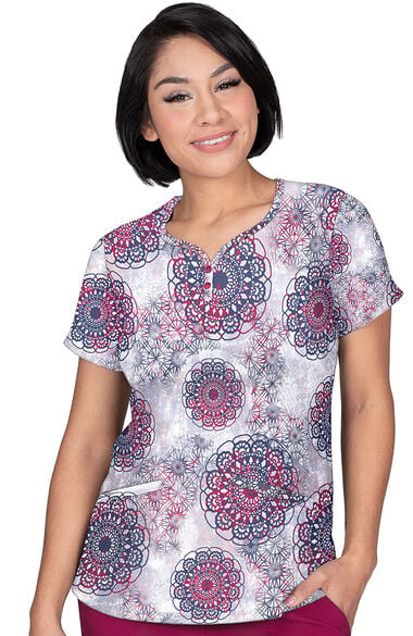 Clearance Women's Isabel Dreamy Lace Print Scrub Top, , large