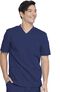 Men's Knitted Panel Solid Scrub Top, , large