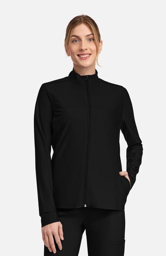 Women's Knit 3-Pocket Zip Front Scrub Jacket Women's Knit 3-Pocket Zip Front Scrub Jacket
