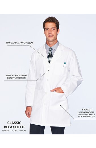 Men's 5-Pocket Twill 37" Lab Coat