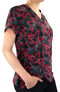 Clearance Women's Abstract Wavy Print Scrub Top, , large