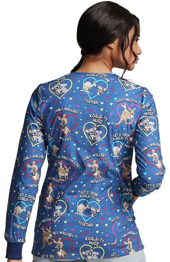 Clearance Women's Roo-Ting For You Print Scrub Jacket