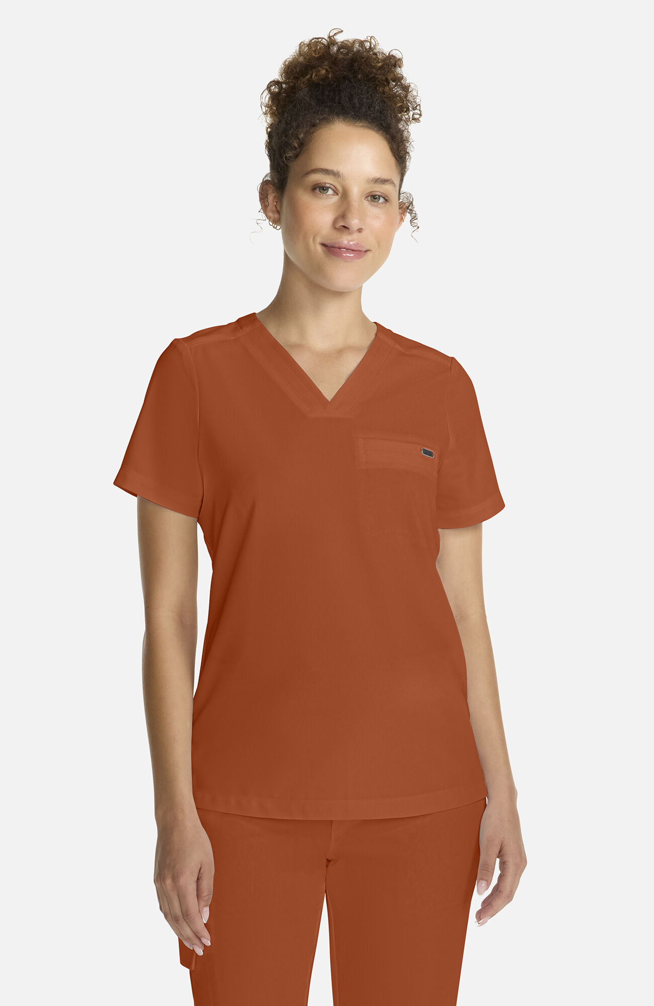 Women's Billie V-Neck Scrub Top, WAS Warm Sunrise | orange, large
