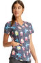 Clearance Women's Science Friends Print Scrub Top, , large