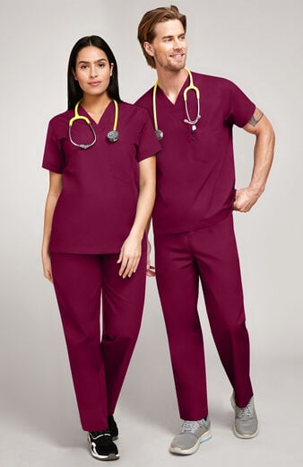 Unisex Scrub Set: V-Neck Top & Drawstring Pant Unisex Scrub Set: V-Neck Top & Drawstring Pant