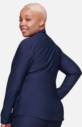 Women's Mesh Panel Zip Front Scrub Jacket Women's Mesh Panel Zip Front Scrub Jacket