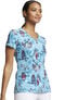 Clearance Women's V-Neck Winter Vibes Print Scrub Top, , large