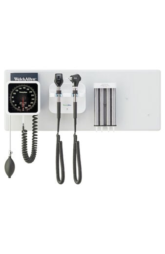777 Wall System with Coaxial Ophthalmoscope, MacroView Basic LED Otoscope, BP Aneroid and Ear Specula Dispenser