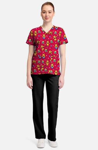 Women's You Say Honey Print Scrub Top Women's You Say Honey Print Scrub Top