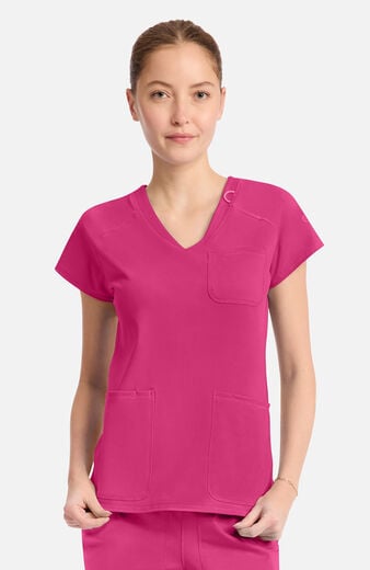 Women's Knit Raglan V-Neck Scrub Top Women's Knit Raglan V-Neck Scrub Top