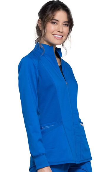 Women's Hi-Low Solid Scrub Jacket, , large