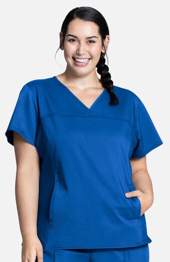 Women's Knit Panel Solid Scrub Top Women's Knit Panel Solid Scrub Top
