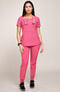Women's Scrub Set: Mock Wrap Solid Top & Tapered Jogger Pant, , large