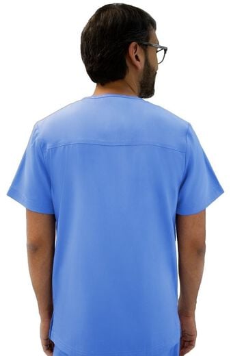 Clearance Men's Basic Multi-Pocket Solid Scrub Top