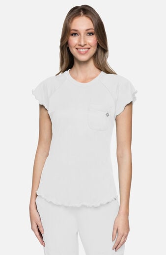 Women's Knit Lettuce-Edged Scrub Top Women's Knit Lettuce-Edged Scrub Top