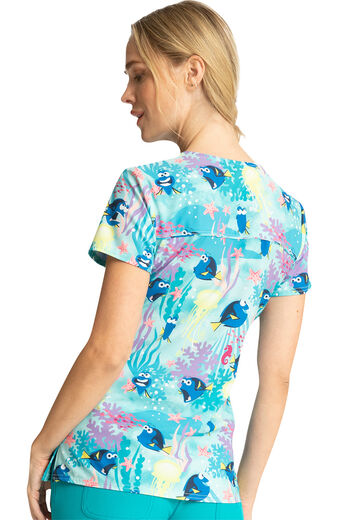 Clearance Women's Reef Action Print Scrub Top
