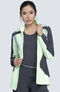 Clearance Women's Bomber Style Color Block Scrub Jacket, , large