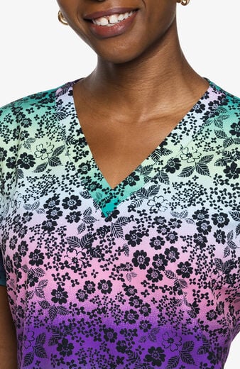 Women's Vicky Ombre Garden Print Scrub Top Women's Vicky Ombre Garden Print Scrub Top