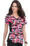 Clearance Women's Nadi V-Neck Colorful Camo Print Scrub Top, , large
