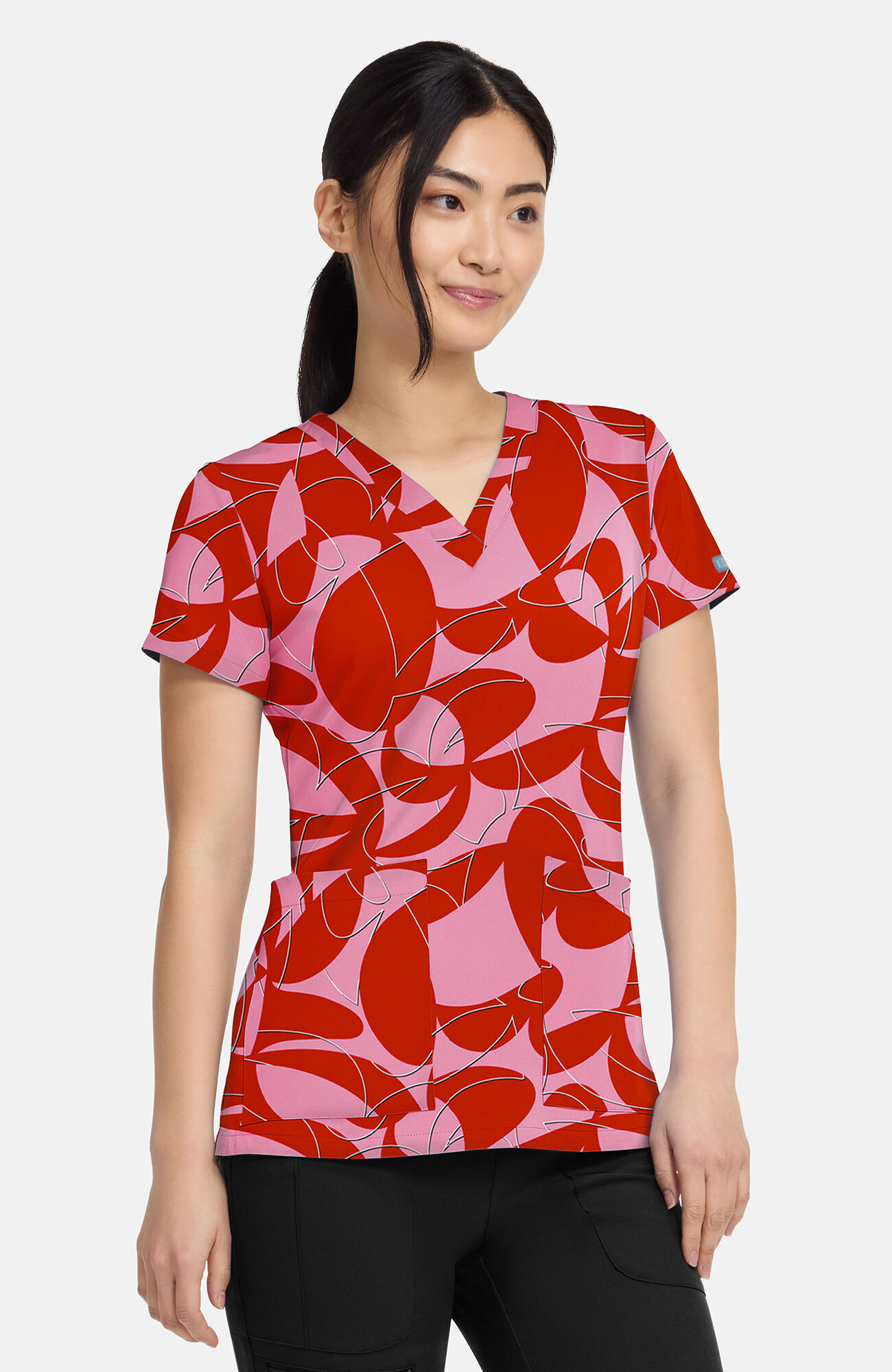 Women's Vicky Hopscotch Print Scrub Top, , large