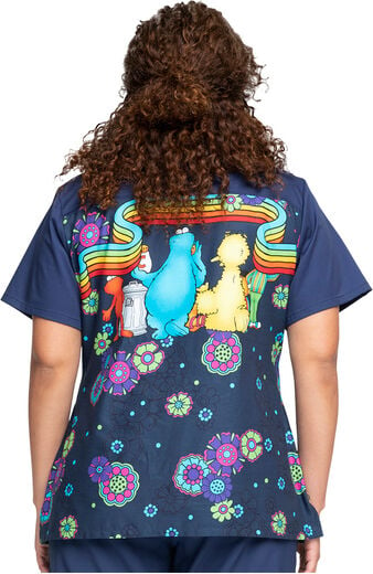 Clearance Women's Coming Or Going Print Scrub Top
