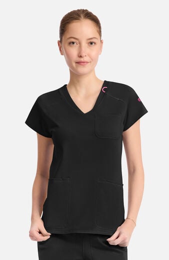 Women's Knit Raglan V-Neck Scrub Top Women's Knit Raglan V-Neck Scrub Top