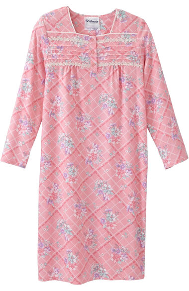 Women's Open Back Printed Cotton Nightgown, , large