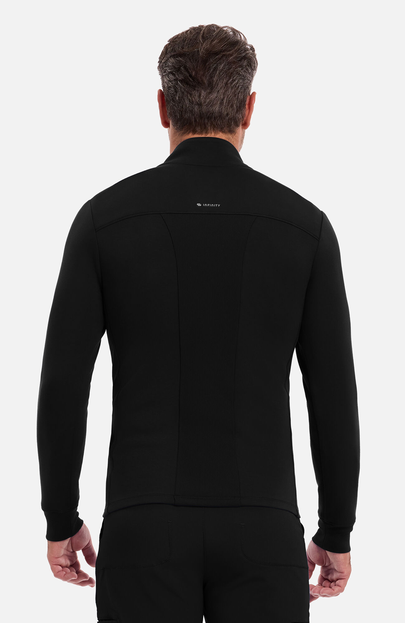 Men's Zip Neck Pullover Scrub Jacket, , large