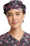 Women's Romantic Garden Print Bouffant Scrub Hat, , large