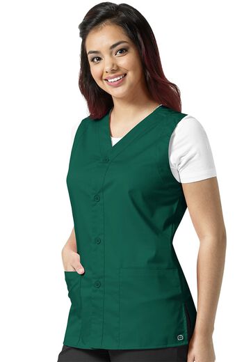 Clearance Unisex Button Front Solid Scrub Vest