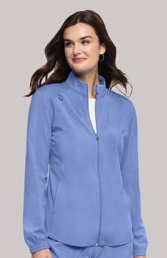 Women's Zip Front Shirttail Scrub Jacket Women's Zip Front Shirttail Scrub Jacket